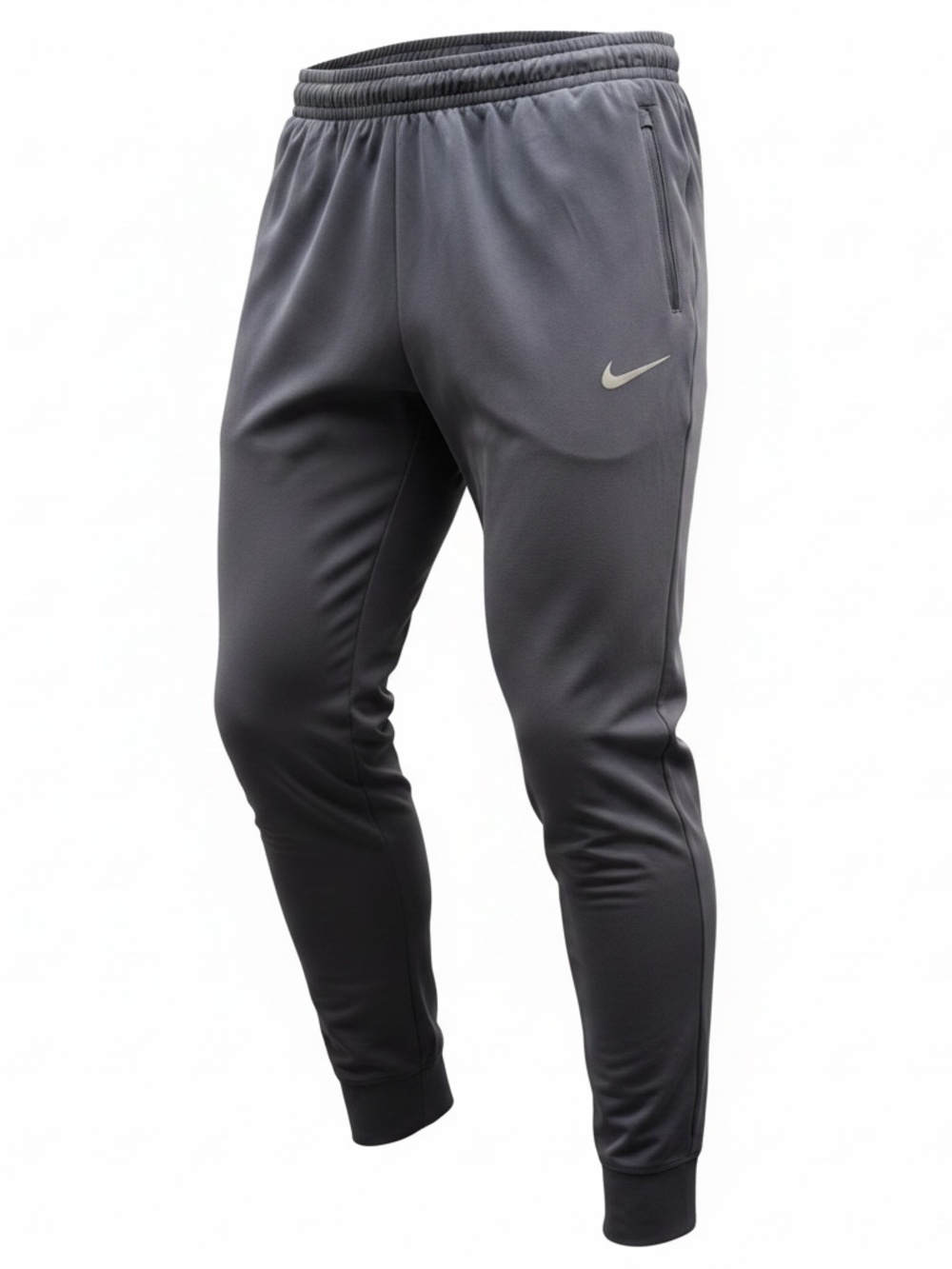 NIKE Dri-FIT Gray Tapered Track Pants Joggers Men’s XL Zip Ankle